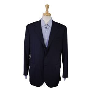 Domenico Vacca Navy Royal Blue Striped Super 110's Wool Suit Jacket Blazer 40R